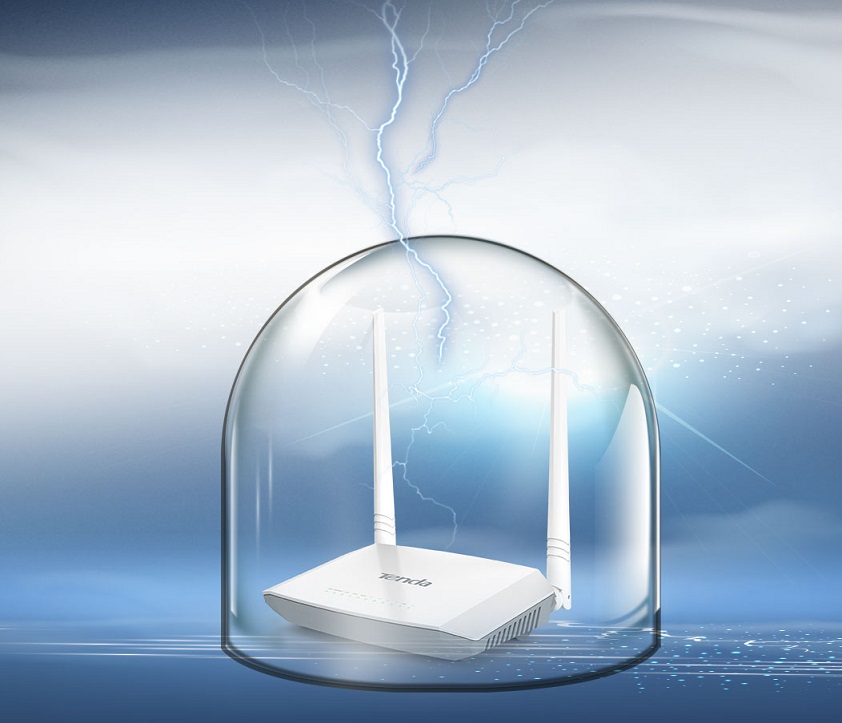 Router Tenda D301 - ochrona odgromowa